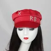 Berets Simple RB Hat Women Men Street Fashion Style sboy Hats Black Flat Top Caps Drop Ship Cap 230825