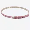 Waist Chain Belts Kawaii Pink Y2k Belt Women Jeans Buckle Adjustable Multicolor Cute Heart Studded Korean Fashion Accessories 230825