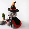 Hondenkleding Ademend Pet Cape Verstelbare Halloween-kostuumset voor honden Katten Tovenaarshoed Mantelaccessoires