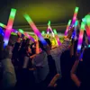 Andra evenemangsfestleveranser 5 10 15 30 50st Colorful Led Glow Sticks Light Up Foam Stick Cheer Tube Dark Light Birthday Wedding 230826