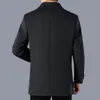 Trenchs de hommes classiques 2023 automne et hiver solide manteau de laine noir décontracté mélange de laine pardessus business top coupe-vent homme longue veste 230825