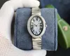 29mm 24mm Stainless Steel Oval Watch Roman Numerals Dial Women Baignoire Quartz Wristwatch Mother of Pearl Shell Bathtub Clock