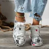 Fashion 2024 Sneakers Painted Dress Casual Women's New Graffiti Lace Up Sports for Women Flat Pu Leather Ladies Running Shoes T230826 435