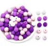 Mordedores brinquedos 12mm bebê mordedor silicone contas diy chupeta pulseira pulseira bpa livre mastigável redondo acessórios para nascido 230825