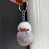 Porte-clés fait à la main en vraie fourrure, petit brun foncé, porte-clés de voiture, mignon sac pour enfant, pendentif, accessoires cadeau