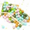 Teethers Toys CuteIdea 20pcs Silicone Beads 9mm Round Pearl Food Grade BPA Free DIY Pacifier Clip Chain Jewelry Baby Teething Rodent 230825