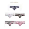 Underpants Bohemian Style Men's Boxer Printed Perspective Sexy Underwear For Male U-shaped Bag Small Flat Angle Youth Briefs