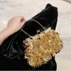 Evening Bags 2023 Sequins Handbags rose red Bag Women Clip Tote Bling Fashion Lady Bucket Girls Glitter Purses gold silver B511 230826