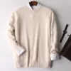 Camisolas masculinas genuínas 100 Mink Cashmere Sweater Homens Jumper Outono Inverno Casual O Pescoço Quente Pulôver Robe Hombre Pull Homme 230826