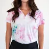 Womens Polos Summer Women Golf Wear Floral Casual Print Fashion Tops Polo Clothing Short Sleeve T-shirt Quick Dry Breathable Shirt 230825