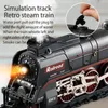 ElectricRC Track Electric Toy Train Variety Railcar Retro Steam Model Puzzle Assembly Toys Railway Set Kid Christmas 230825