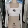 Darcsport Wolf Head z poduszką klatki piersiowej Sport Top Pęk Pępowy Exposed Yoga Długie rękaw Slim Fitness Suit Autumn 897 274