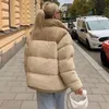 Kvinnors jackor vinter fleece jacka kvinnor faux shearling ytterkläder rockar kvinnlig mocka päls mens varm förtjockad lamm puff311u