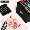 Markers Manga Marker Pennen Set Gekleurde dubbele uiteinden Brush Pen Tekening schets Kunstbenodigdheden Briefpapier Belettering Markers Schoolbenodigdheden 230826