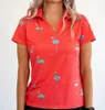 Womens Polos Summer Women Golf Wear Floral Casual Print Fashion Tops Polo Clothing Short Sleeve T-shirt Quick Dry Breathable Shirt 230825
