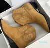 Western Boot Ankle Suede Boots Cowboy Heel Classic Booties Leather Outrole Snip Toe Boot Women Shoes Factory Factwear