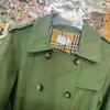 2023 Casaul chaquetas largas diseñador mujer gabardinas otoño marca chaquetas verdes moda de gama alta para mujer abrigos bbr diseño clásico color caqui tamaño s m l XL