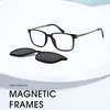 ファッションサングラスフレームレンズスペースTRスクエアサングラスの磁気クリップTAC偏光サングラス女性男性とグラスサングラスのフレーム230825