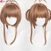 Cosplaypruiken Anime Card Captors Sakura Cosplaykostuumpruiken Sakura Kinomoto Pruik Hittebestendig Synthetisch haar Halloween Feestpruiken Pruikkapje 230826