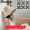 Wide Brim Hats Bucket wide Hat with String Women Korean Version Big Fisherman Foldable Japanese Sun Sunscreen Beach 230825