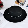 Wide Brim Hats UV Protection Caps Crystal Zircon Big Summer Sunscreen Women Bucket Outdoor Straw Cap Beach Sun