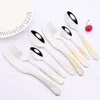 Dishes Plates Luxury Black Flatware Cutlery Set Stainless Steel Silverware Dinnerware Mirror Dinner Fork Knife Coffee Spoon Tableware 230825