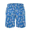 Men's Shorts Festive Christmas Snowflake Board Summer Blue White Sports Surf Beach Short Pants Retro Design Large Size Swimming Trunks