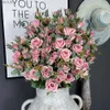 Couronnes de fleurs décoratives SunMade luxe Roses branche soie artificielle maison mariage décoration mariage Flore chambre décor Fleurs Artificielles automne 230825