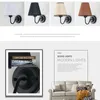 Wall Lamp E27 Retro White Lampshade Fabric Bedside For Bedroom Living Room Decoration