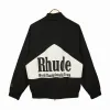 High Version Rhude Hoodies Sunset Letter Printing Panel Kontrast Färg Män och kvinnors dragkedja Jacket American Street Loose Coat S