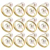 Table Cloth 12pcs Fake Pearl Napkin Ring Dining Holder Spring Metal Buckle