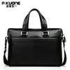 Laptop Bags PKUONE Brand Natural Genuine Leather men bag 14" 15" inch Bag Formal Handbags Fashion business Briefcases 230823