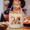 Confezione regalo Borsa dolcetto o scherzetto personalizzata Iniziale con nome Secchiello per caramelle Festa di Halloween Borse per pipistrelli fantasma Cestino portatile Regali per bambini 230826