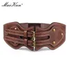 Ceintures de chaîne de taille Maikun ceinture en cuir de cheval fou Double boucle ardillon femmes élastique large tout match ceinture de manteau 230825