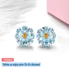 Charm Natural Sky Blue Topaz Citrine Sterling Silver Stud Earring 13.5 Karat Färgglada eleganta kvinnors smycken Toppkvalitetsengagemang 230825