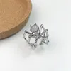 2023 neue Gothic Spinne Ring für Frauen Charme Luxus Punk Offenen Ring Unregelmäßigen Tier Finger Ringe Halloween Schmuck