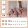 Falska naglar False Toe Nails Summer Fake Nails Set Press On Art Mönster borttagbara nagelklistermärken 24 stycken med lim för flickor x0826