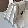 Designer Shoulder Bags Sparkling Snake Skin Handbags Fashion Genuine Leather Cross Body Bag Trendy Golden Chains Snake Buckle Purses