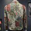 Giubbotti da uomo Giacca Da Uomo Autunno Coreano Per Il Tempo Libero Moda 2023 Streetwear Vintage Stampa Floreale Cappotto Modello Jaqueta Masculino