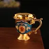 Mugs Retro Flower Pattern Teacup Glitter Decorative Coffee Decor Tea Cup Mini Cups and mugs tazas de te 230825