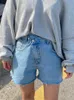 청바지 Reheleft Spring Summer Blue Women 's Denim Shorts 2023 New High High High High High High High Casual Jeans Straight Chic Aline Trourses Female