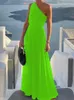 Basic Casual Dresses Elegant White One Shoulder Maxi Dres Sexy Sleeveless Loose A line Party Ladies Fashion Streetwear Robe Vestidos 230826