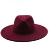 Szerokie brzeg kapelusze wiadra kobiety 95 cm płaska duża jesienna zimowa wełna Feel Fedora Hat Solid Unisex Cotton TTOP Jazz Panama 230825