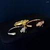 Bangle High Quality Leopard Gead Open Bracelets Gold Color For Women Fashion Jewelry Sets LB039