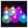 Candles Led Tealight Tea Flameless Light Colorf Yellow Battery Operated Wedding Birthday Party Christmas Decoration Drop Delivery Ho Otrkf