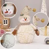 Juldekorationer 6/1 st 60/50/26 cm Big Size Christmas Dolls Decoration Kort plysch Printe Santa Claus Snowman Doll för julgranprydnader 230825