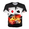 Magliette da uomo l'ultima moda Hip-hop Poker T-shirt con motivo stampato 3D Camicia casual divertente girocollo