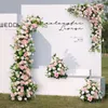 Ghirlande di fiori decorativi Fila di fiori artificiali Matrimonio Arco floreale Disposizione Lusso Rosa Rosa Strada Guida Palla Sfondo muro Segno di benvenuto Decor 230825