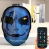 Party Masks Bluetooth App Control Game Smart Carnival Xmas RGB LED-Changing Glowing Face Masks Display LED Light Up Mask Programmerbar DIY 230826