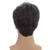 Peruki syntetyczne peruki dla mężczyzn syntetyczne krótkie proste włosy z grzywką naturalne czarne mieszane szare peruki cosplay codziennie stosuj odporne na ciepło peruki włókninowe x0826 x0829